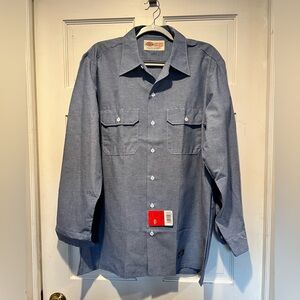 Vintage Dickies Work Shirt – Blue Chambray – Size 16–16½ x 34/35 – (NWT)